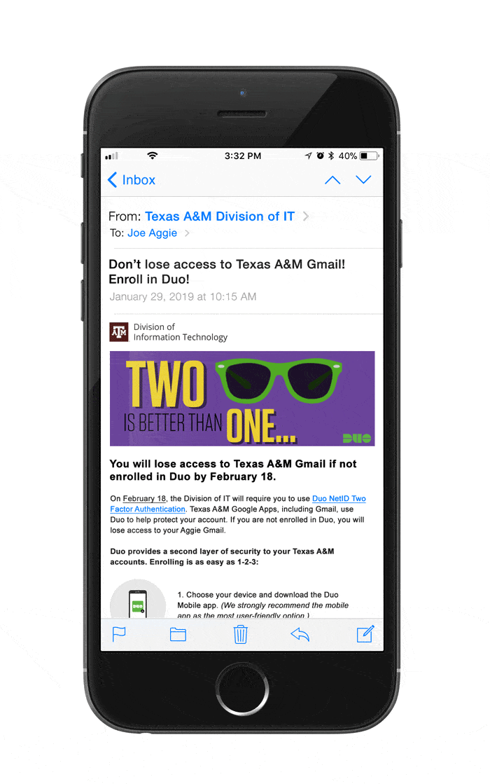 Email with animated header of a pair of sunglasses where one lens pops out.