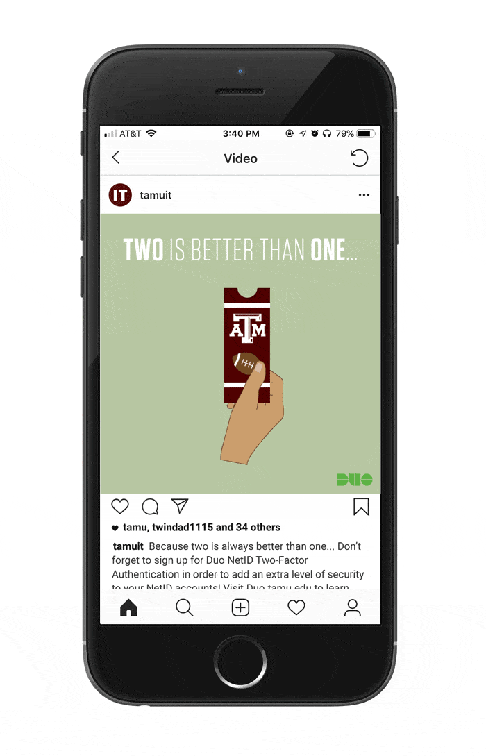 Instagram post of an animated hand holding an A&M football ticket revealing a second ticket!