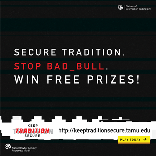 black box with the words 'Secure Tradition. Stop Bad_Bull. Win free prizes!'